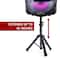beFree Sound 12" Bluetooth Rechargeable Portable PA Party Speaker With Reactive LED Lights & Stand
